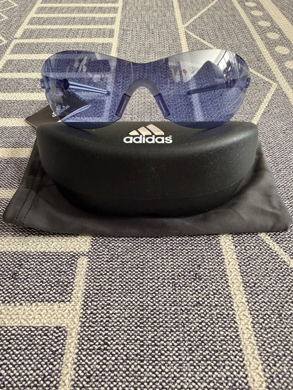 adidas Blue Shield-Style Wrap Sunglasses